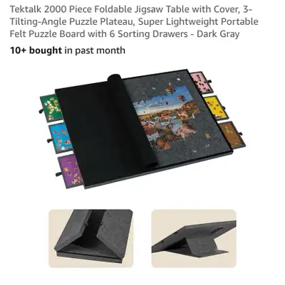 New 2000 Piece Foldable Jigsaw Table with Cover and 6 Drawers, View more