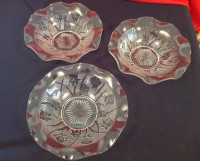 3 Vintage Jeanette Clear Bowls