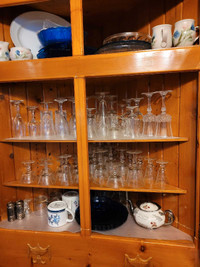 China cabinet and glassware