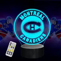 3D Lamp - Ice Hockey Night Light,  Color Changing with Remote Co