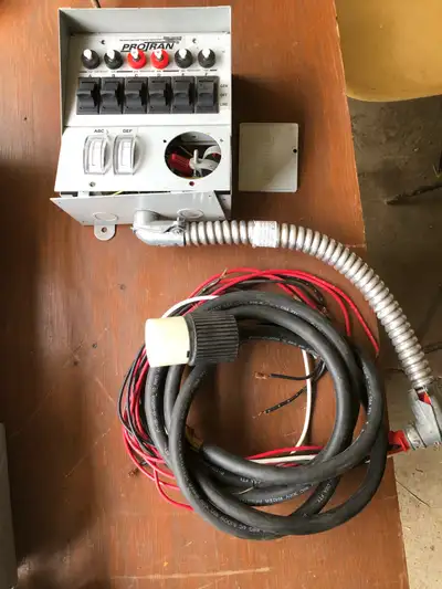 This unit was barely used. It is a Reliance Controls Pro/Tran Series 31406 6 circuit 30 Ampgenerator...
