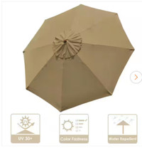 New- 10ft Khaki umbrella replacement canopy 