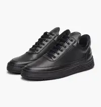 Filling Pieces Black Leather Sneakers Size 11 (44 IT)