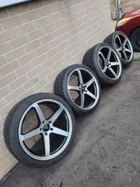 20" STAGGERED STANCE CONCAVE RIMS/TIRES 5x114 5x115