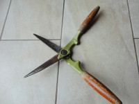 Well made Cast metal and Wood Shrub Plant Shears in great shape