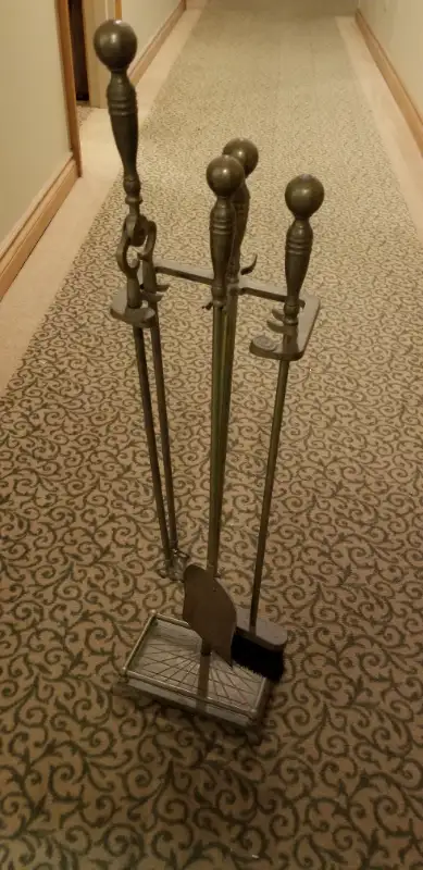 Hand-Forged Wrought Iron 3 Piece Fireplace Tool Set, View more