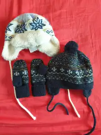Winter hat and mittens, size 12-18 months