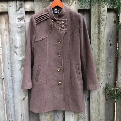 New Ladies Wool Coat, Gold Detailing  sz 6, View more