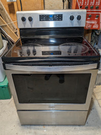 Stove Stainless Electric Whirlpool Glass Top - Works Great