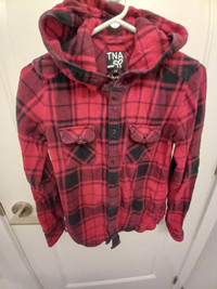 TNA Red plaid hoodie shirt