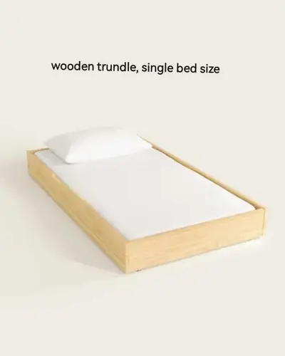 This is a single bed trundle, perfect for maximizing space in a kid's room or guest room. It's desig...