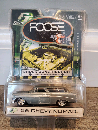 BNIB Item 49999 Diecast JL Full Throttle Foose Design 1956 Chevrolet Nomad Silver Under Construction...