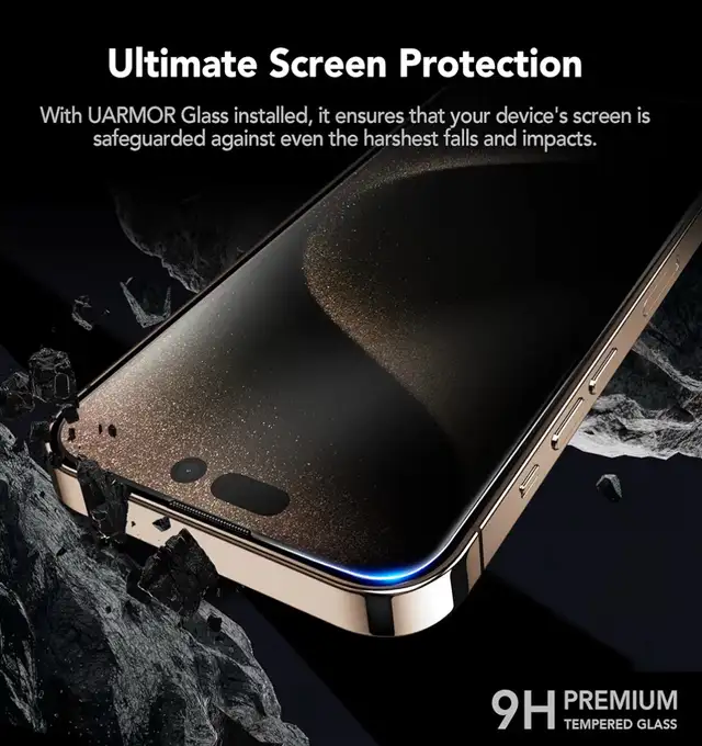 UARMOR HD Clear Screen Protector, 9H Tempered Glass - NEW in Cell Phones in Kitchener / Waterloo - Image 3