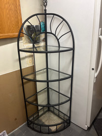 Corner metal & glass stand