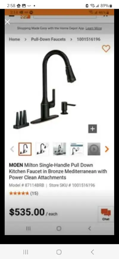 MOEN Milton kitchen sink faucet, View more