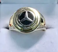 BRAND NEW!!! MENS 10K Yellow Gold Mercedes Inspired Ring