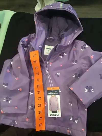 Purple Pekkle rain jacket size 2T new with tags, View more