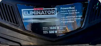 This Motomaster Eliminator PowerBox is a 1600A battery booster and portable power pack with a built-...