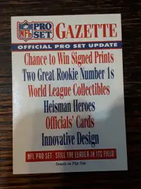 1991 Pro Set Football  "Gazette"  Promotional  Insert Card