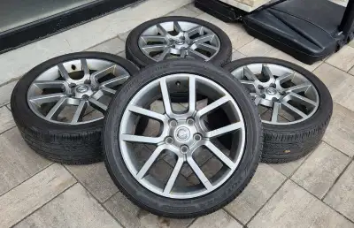 Tires size 225/45 R17 Rims size 17x7 ET50 PCD: 5x114.3 Center Bore (DIA): 66.1 mm Offset 50 Tires ha...
