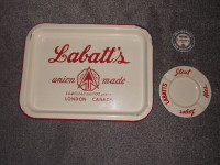 labatts beer / serving tray ash tray 1940s