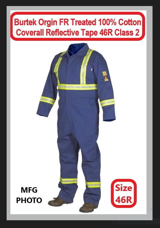 (NEW) Burtek FR Treated 100% Cotton Coverall Reflective Tape 46R in Men's in City of Toronto