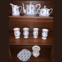 GORGEOUS Antique China-Teapot, Large Mugs, Vase, Sugar Bowl...