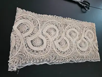 12 x 44 inch lace from the hem of a 1920's wedding dress, View more