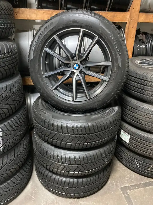 225/60R18 BMW X3 OEM USED RUNFLAT WINTER WHEELS 5x112 PIRELLI85% in Tires & Rims in City of Toronto - Image 2