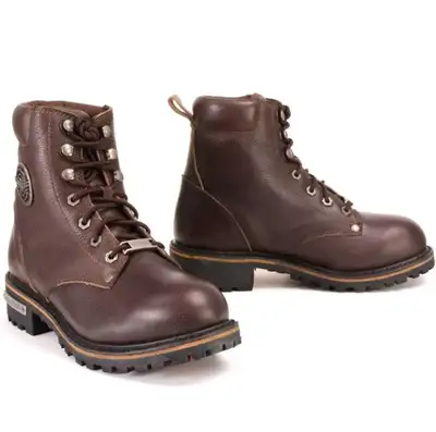 New Milwaukee brown leather women's moto size 10 or men's 8.5, View more