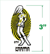 Vintage KARMA SMA skateboard decals