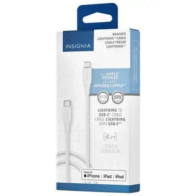 Insignia Apple MFi Certified Braided Lightning to USB C Cable, View more