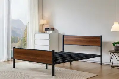 Wooden, metal Platform, Heavy-Duty, Bed frame, View more