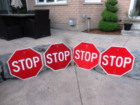 2 Decommissioned Highway Stop Signs -Awesome Man Cave Shop Decor