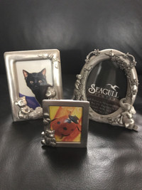 2 X Seagull Pewter and 1 Pewter Child’s Picture Frames-$12 Set