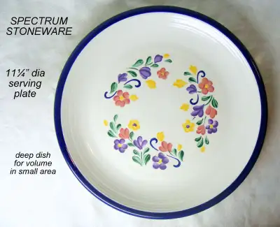 SPECTRUM stoneware, Japan, oven to table Microwave safe 11¼” dia, View more