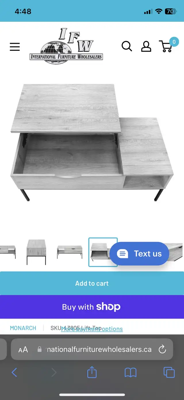 Monarch Coffee Table (grey) 64866532972419123