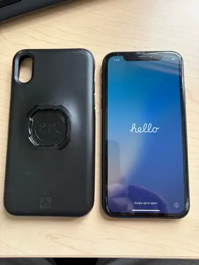 Apple iPhone XR with case, View more