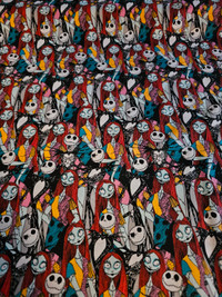 Nightmare Before Christmas quilting cotton roll end