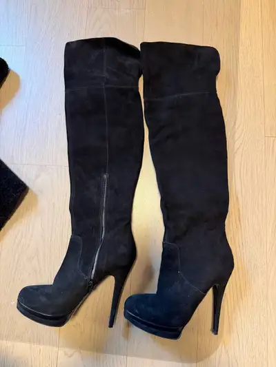 B2 over knees leather boots, View more