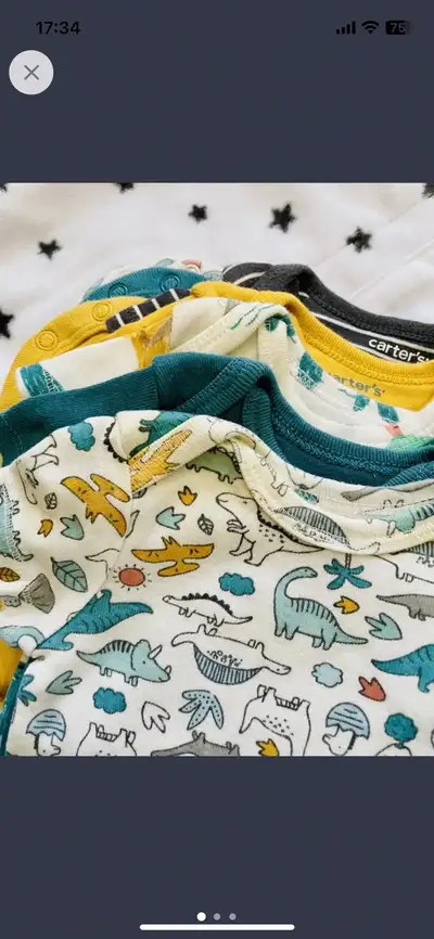 (Newborn) 7 pack baby onesies & pajamas, View more