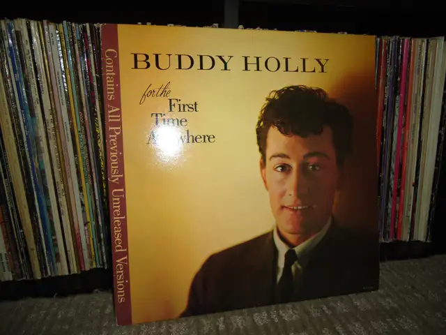 BUDDY HOLLY VINYL RECORD LP: FOR THE FIRST TIME ANYWHERE!