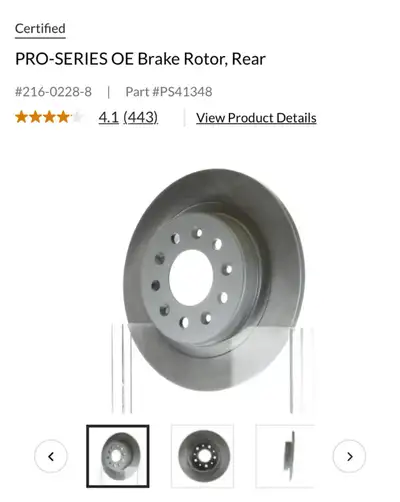 PRO-SERIES OE Brake Rotor, Rear #216-0228-8 Part #PS41348 This Part Fits Buick Envision 2016, 2017,...