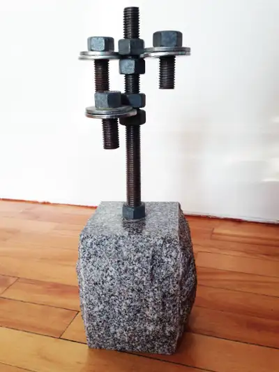 Chandelier en granit et métal de l'artiste Jean Rancourt, View more