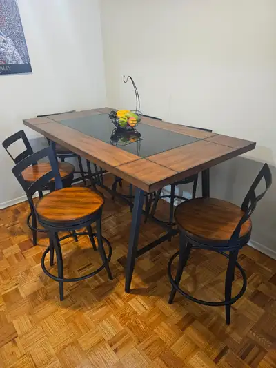 Beautiful table with 6 stools, View more