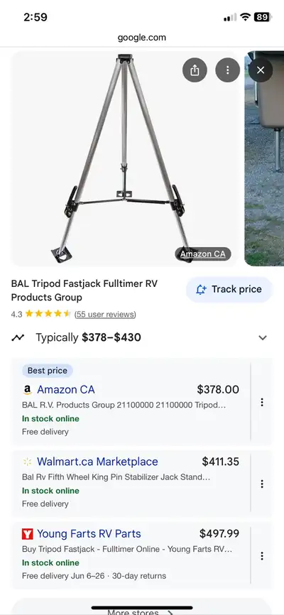I am selling a BAL Fifth Wheel Tripod, designed to stabilize your RV and reduce shaking; this tripod...