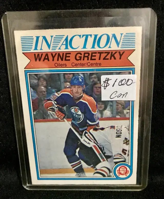 1982 Wayne Gretzky In Action Card Edmonton Oilers NHL in Arts & Collectibles in City of Toronto - Image 2
