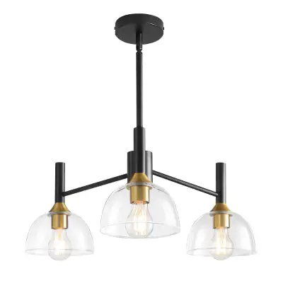 NEW RUIYEY 3-Light Modern Chandelier with Thickened Glass Shade, View more