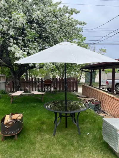 patio table and umbrella , View more