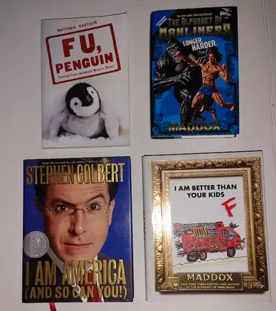 Collection of assorted adult humor books. All four books for $10.00 Exc. cond. Pick up in Simcoe nea...